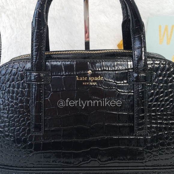 KATE SPADE NEW Women's Handbag Purse Small Felix Riverside St Exotic Black NWT - Picture 2 of 8